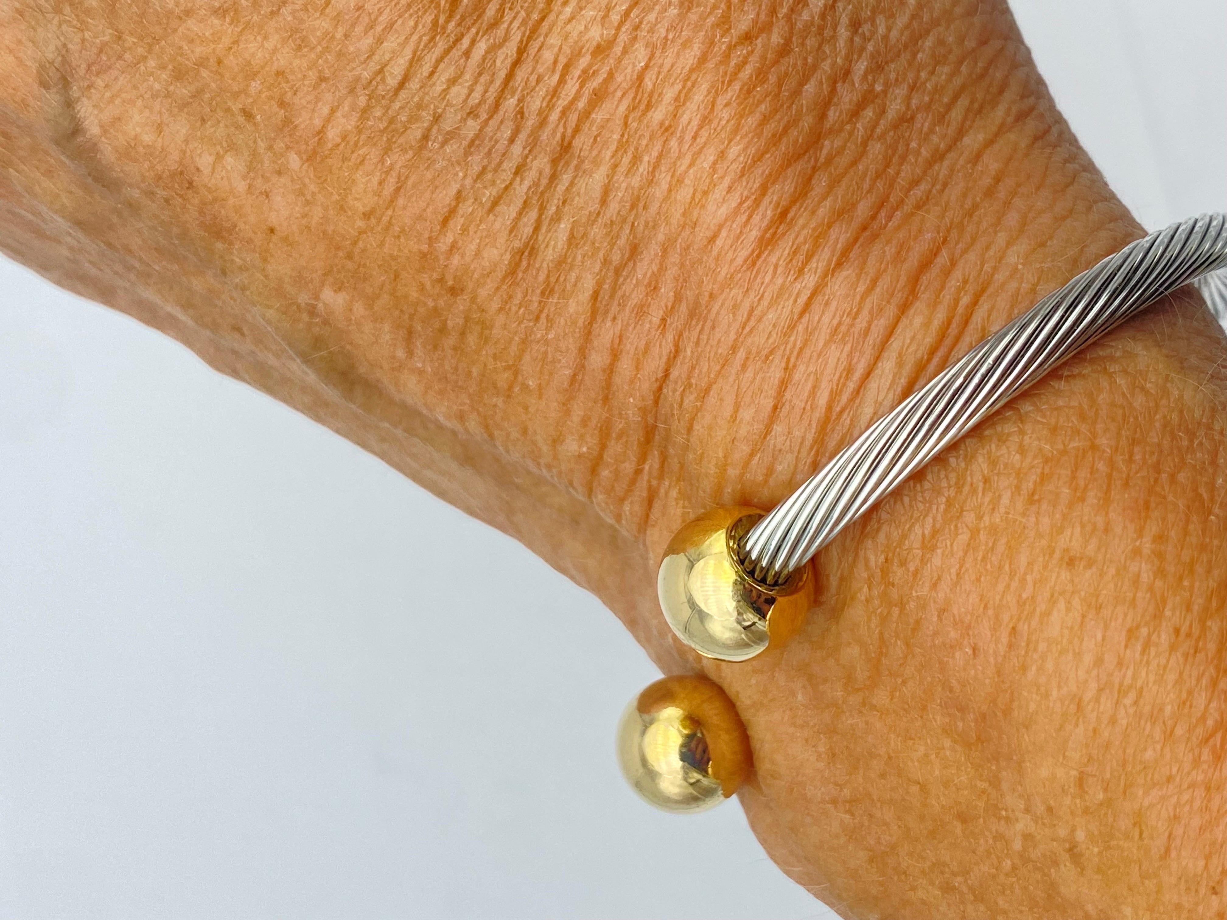 This well know style is a great piece to add to your wrist with other bracelets or to wear alone.  The jumbo balls are made of 14 karat yellow gold, and since the wire is flexible will accommodate any wrist size.

14 karat yellow gold, 10.50 mm ball