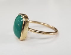 14 Karat Yellow Gold Cabochon Cut Turquoise Ring