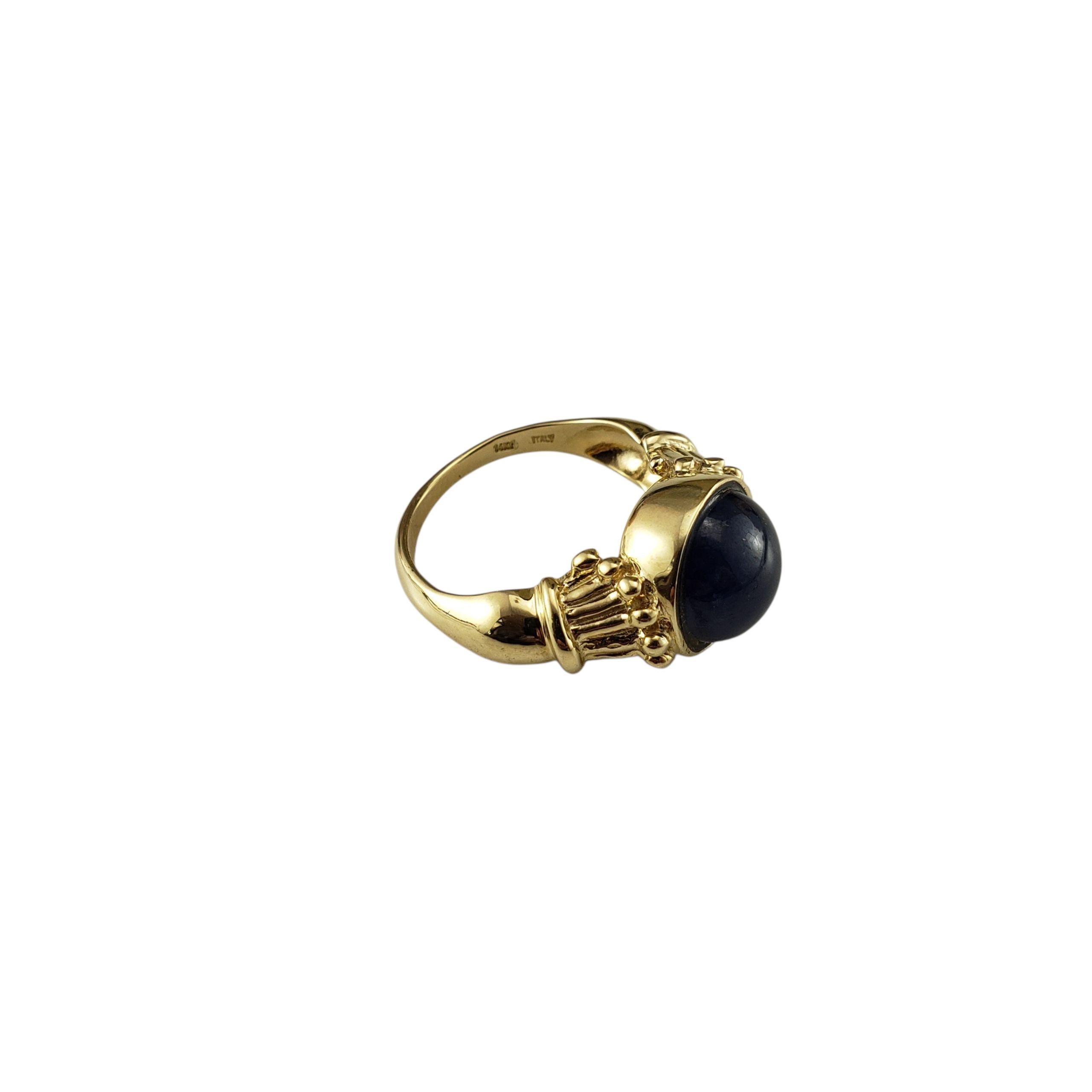 Taille cabochon Bague en or jaune 14K Cabochon saphir bleu naturel Taille 5.75 #23318 en vente