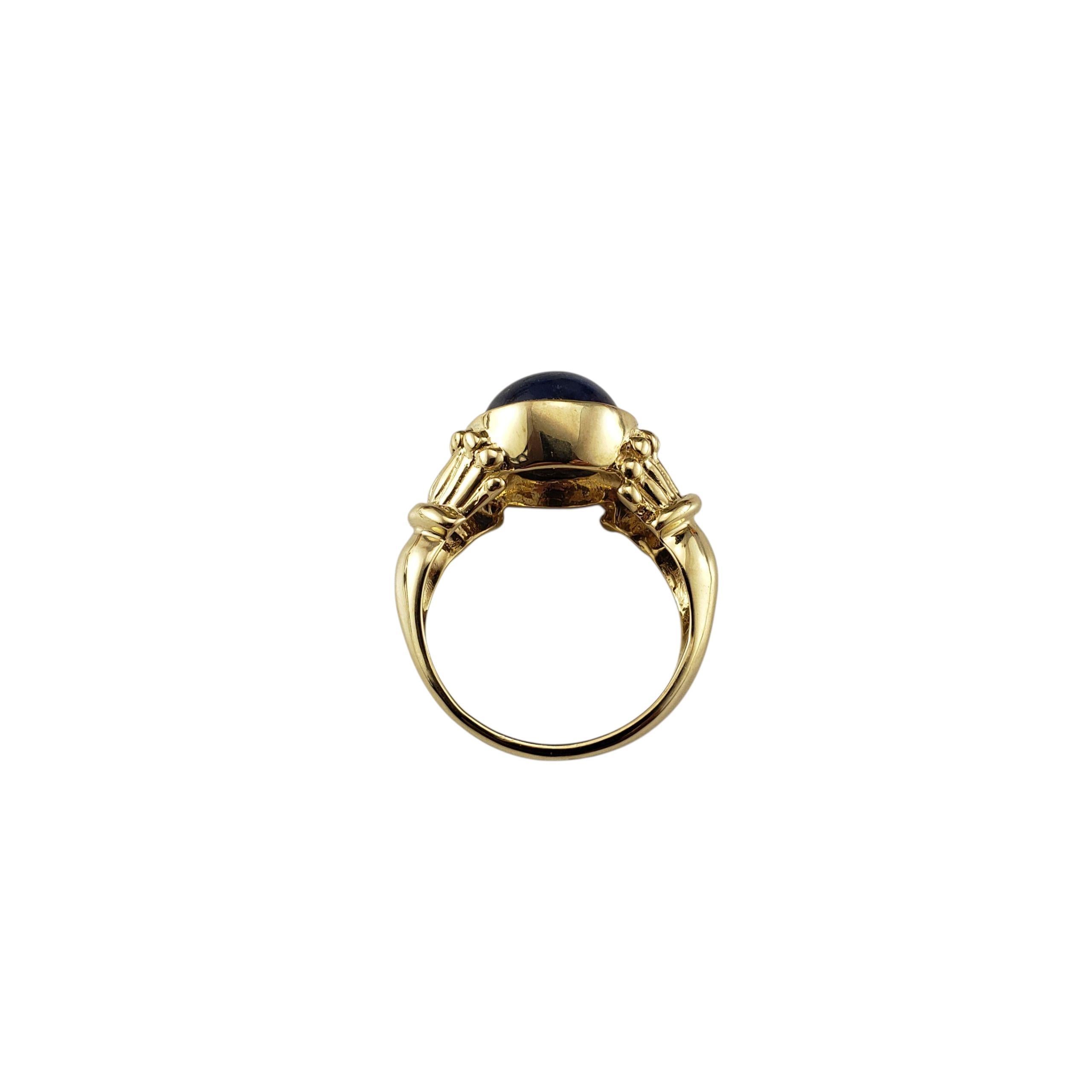 Bague en or jaune 14K Cabochon saphir bleu naturel Taille 5.75 #23318 Bon état - En vente à Washington Depot, CT