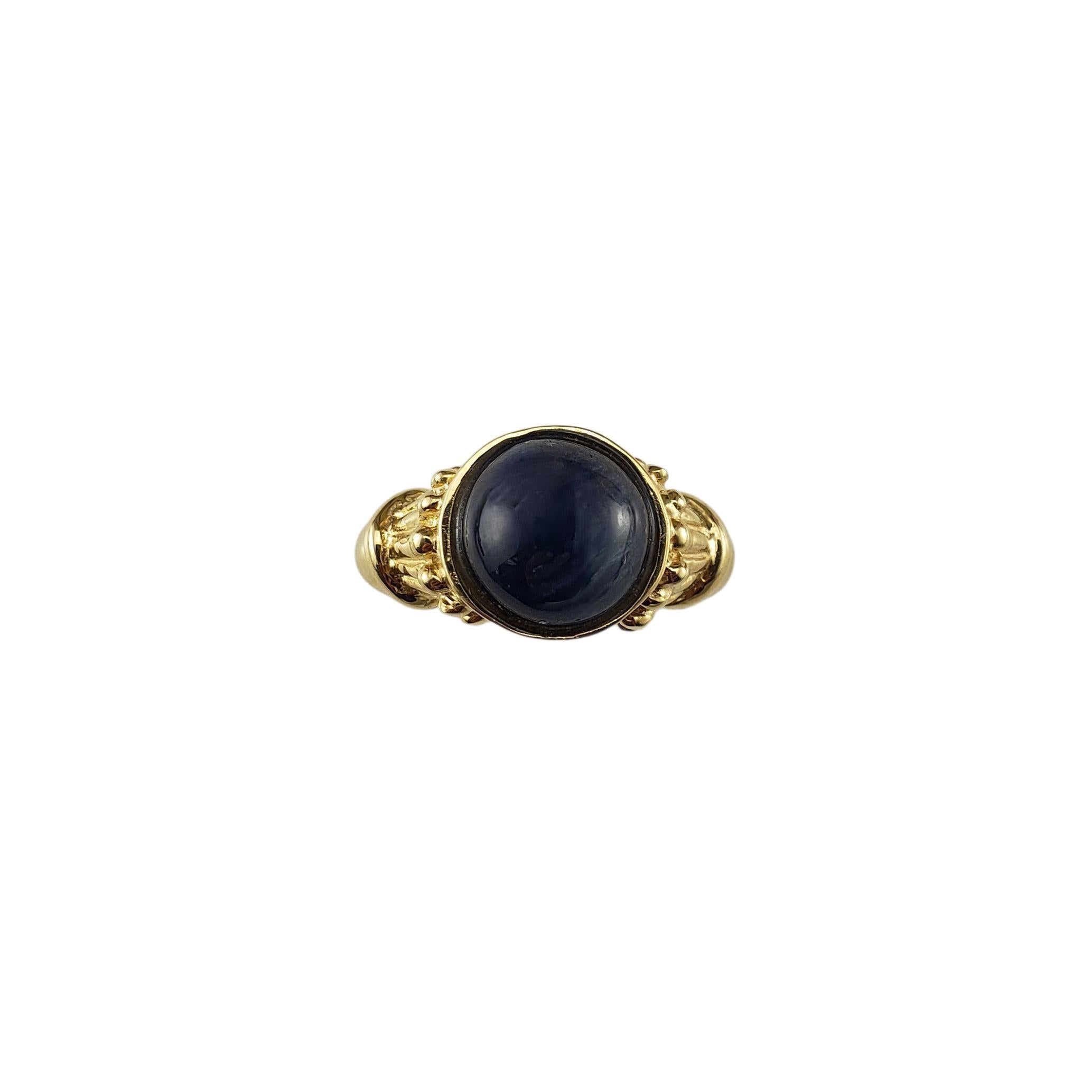 Bague en or jaune 14K Cabochon saphir bleu naturel Taille 5.75 #23318 en vente