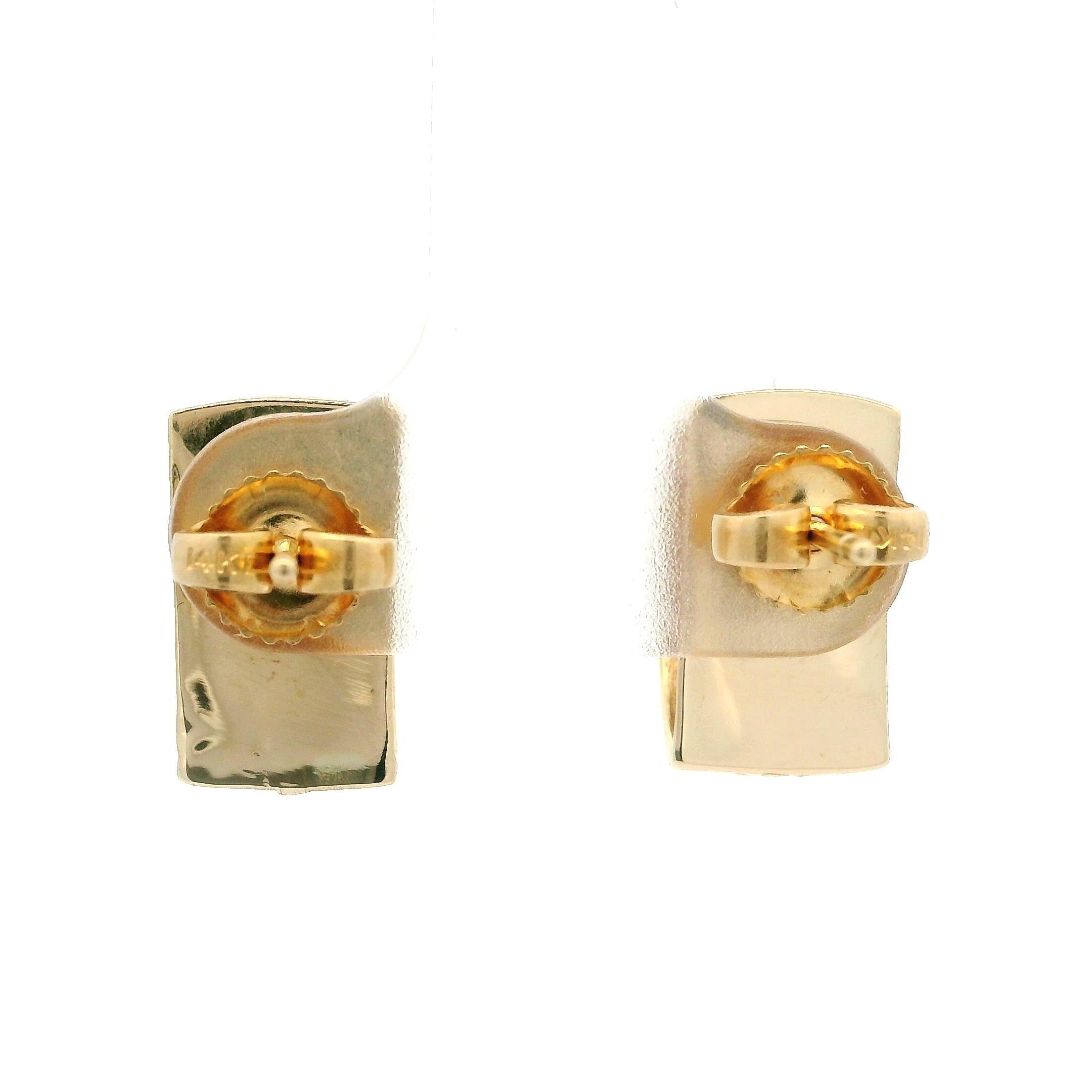 14k Yellow Gold Cabochon Sapphire Ruby Twisted Cable Dome Stud Earring In Excellent Condition For Sale In Montclair, NJ