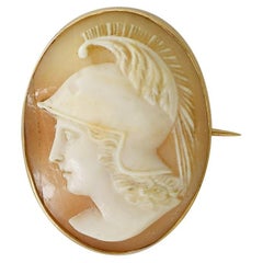 Spilla cammeo in oro giallo 14k, 5,3g