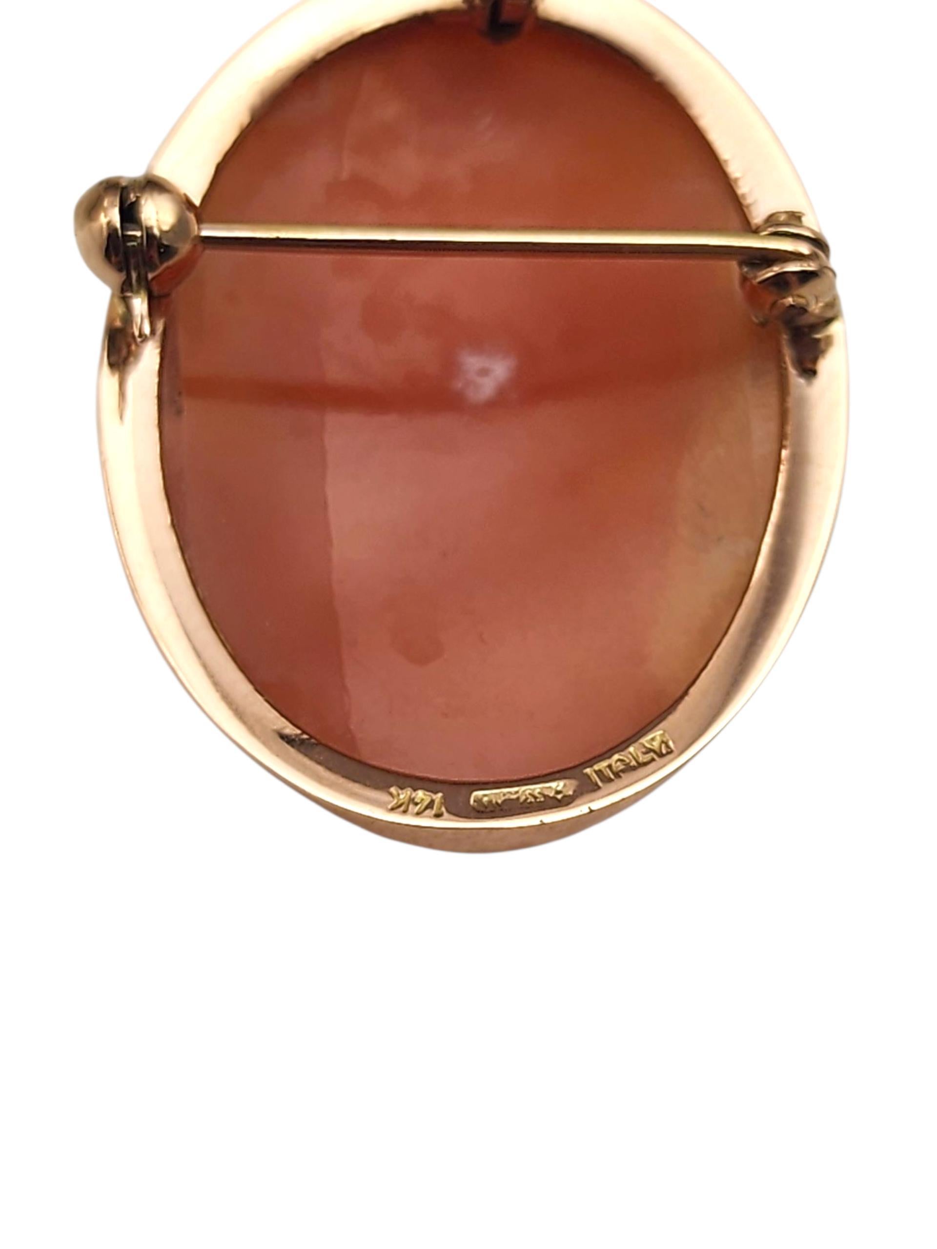 14K Gelbgold Cameo Brosche / Anhänger #22326 im Angebot 4