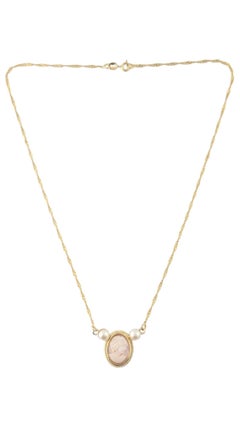 14K Yellow Gold Cameo Necklace #16355
