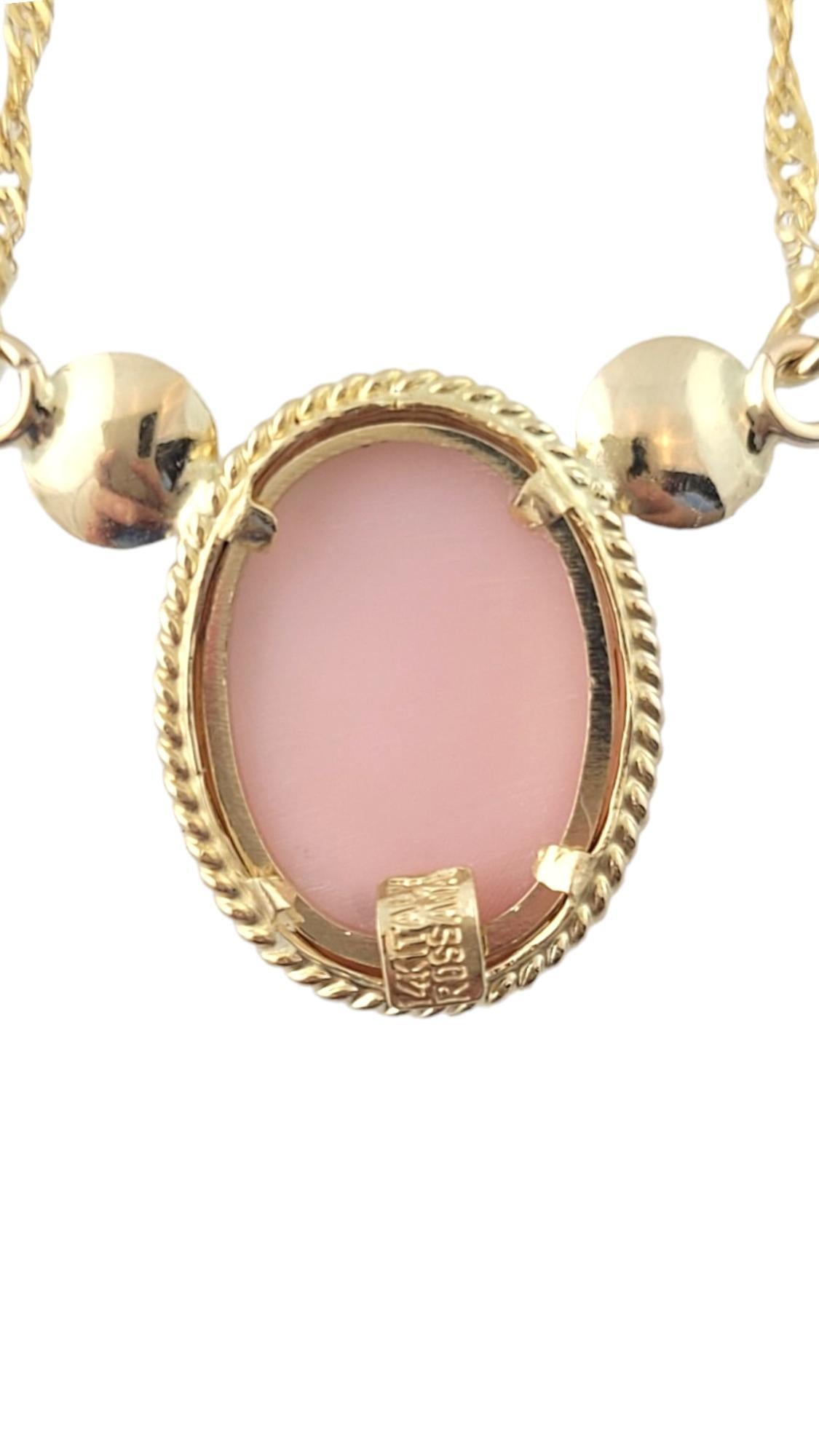 14K Yellow Gold Cameo Necklace #16355 In Good Condition For Sale In Washington Depot, CT