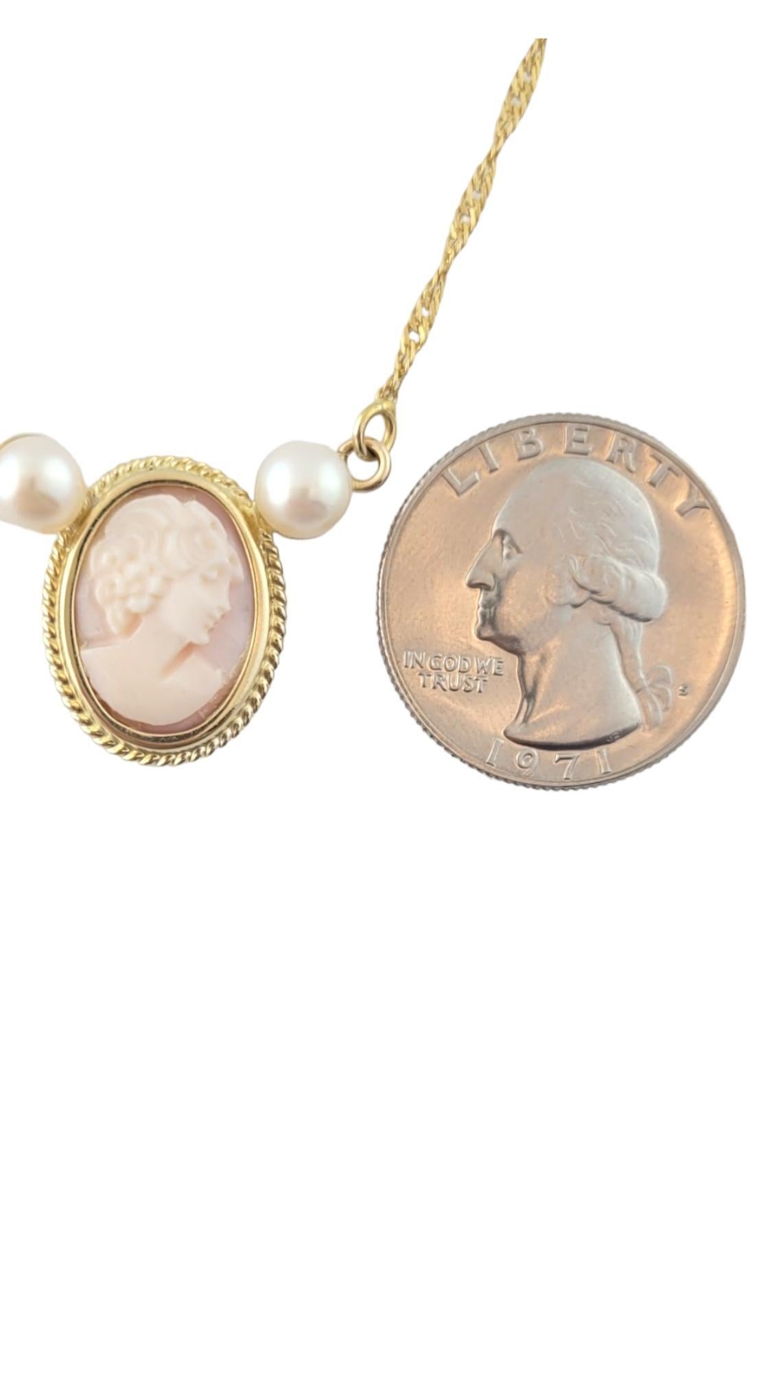 14K Yellow Gold Cameo Necklace #16355 For Sale 2
