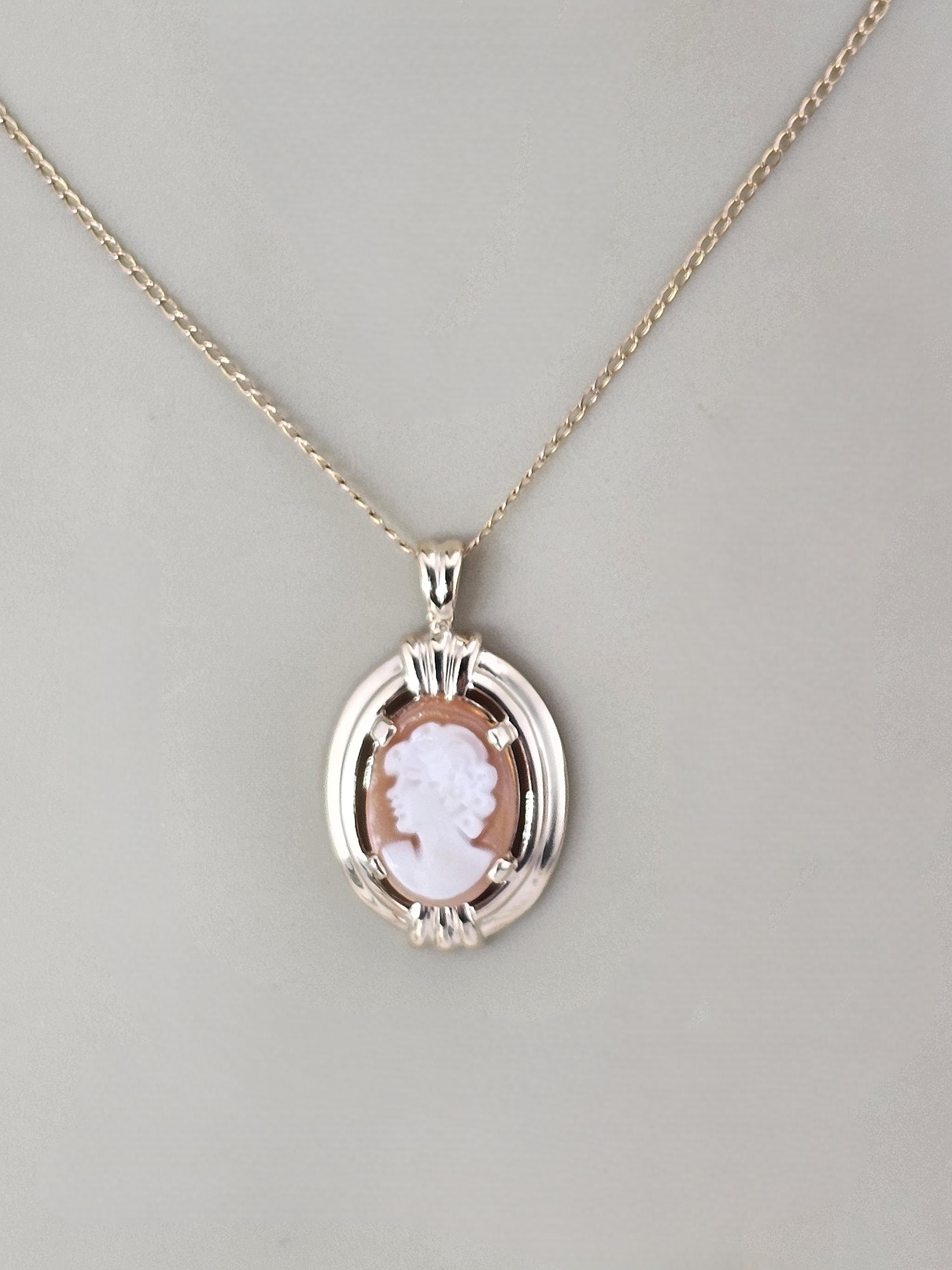 Colgante Camafeo de oro amarillo de 14 quilates #24016 en venta 3