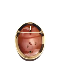 Broche pendentif camée en or jaune 14 carats n° 25765