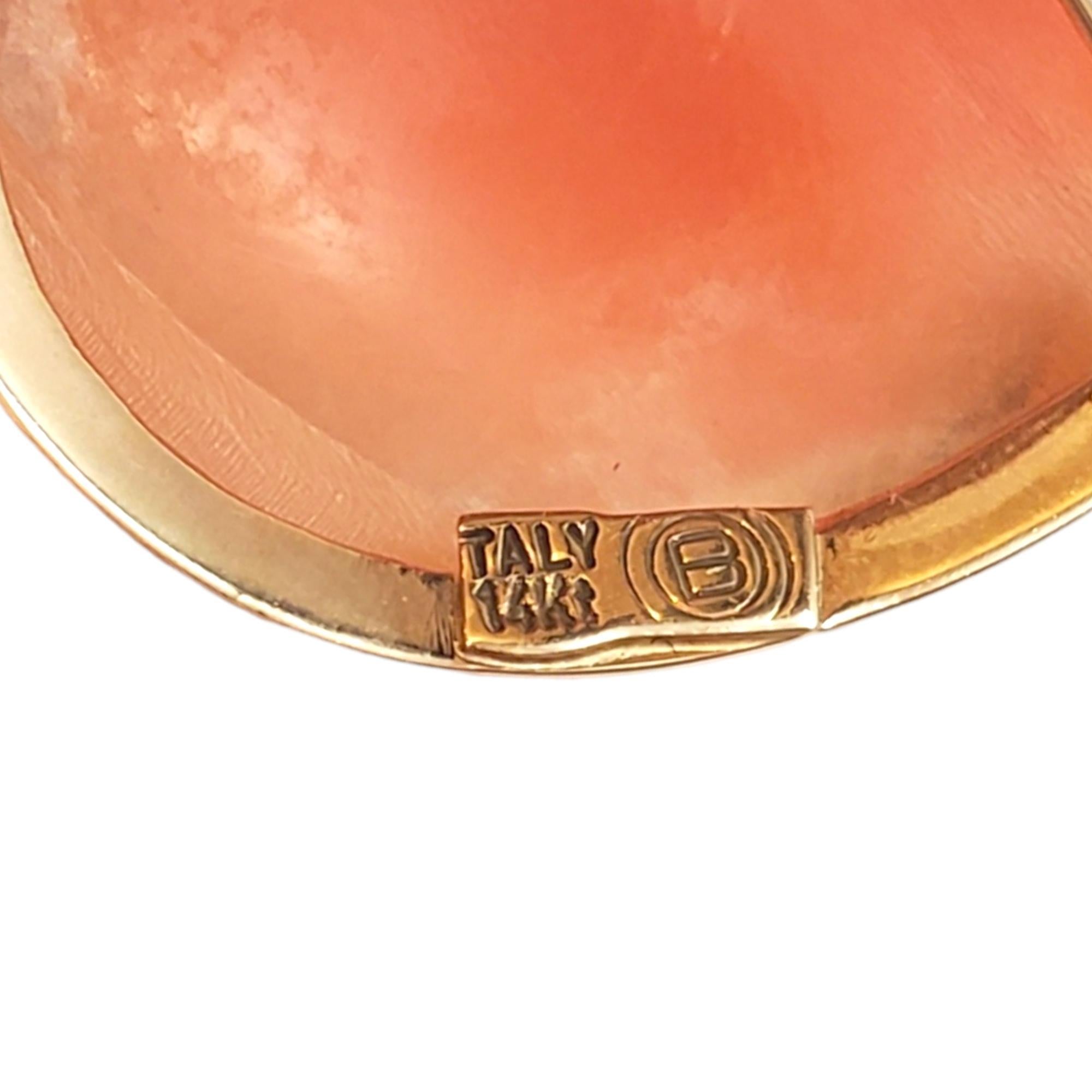 14K Yellow Gold Cameo Pendant/Pin #17507 In Good Condition For Sale In Washington Depot, CT