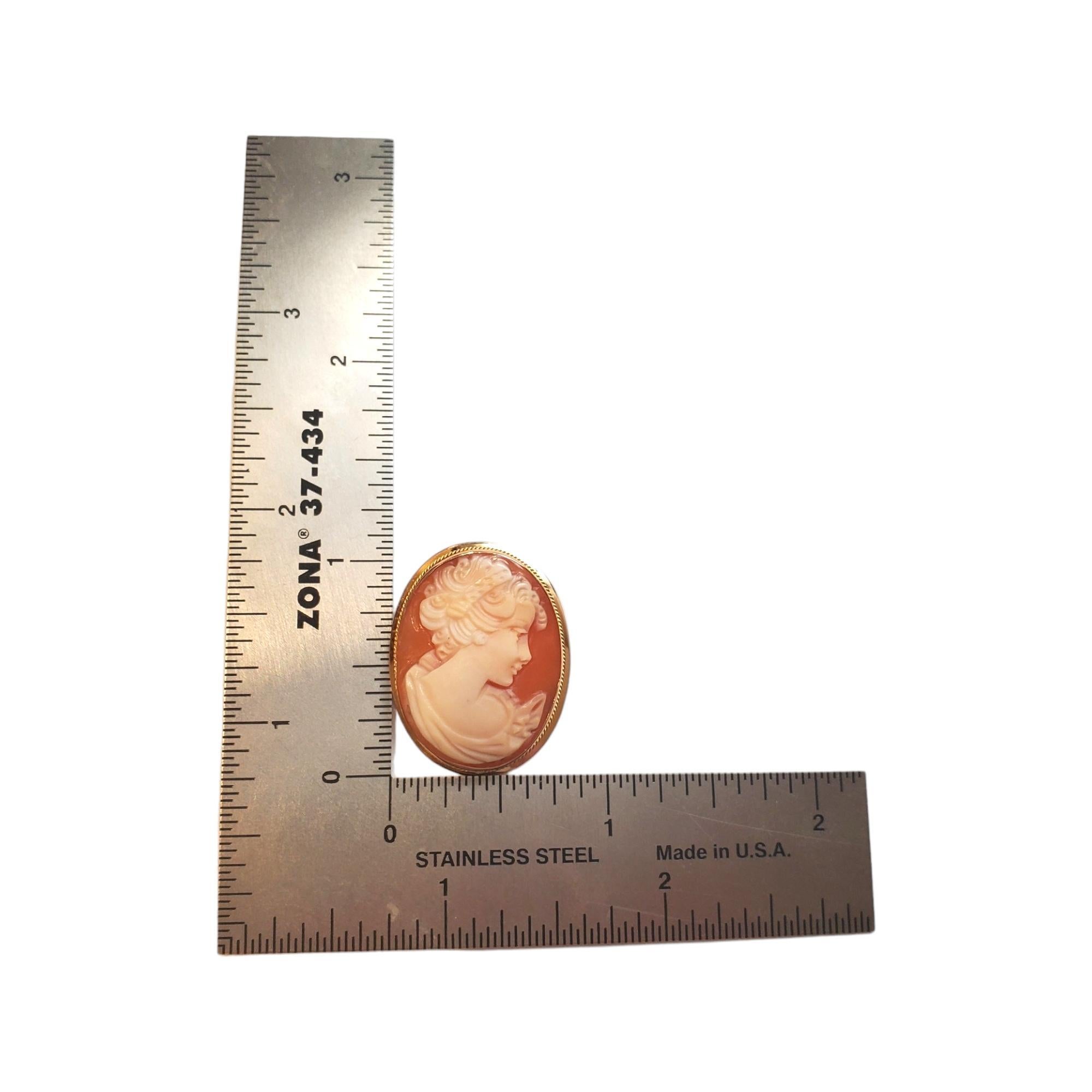 Women's 14K Yellow Gold Cameo Pendant/Pin #17507 For Sale