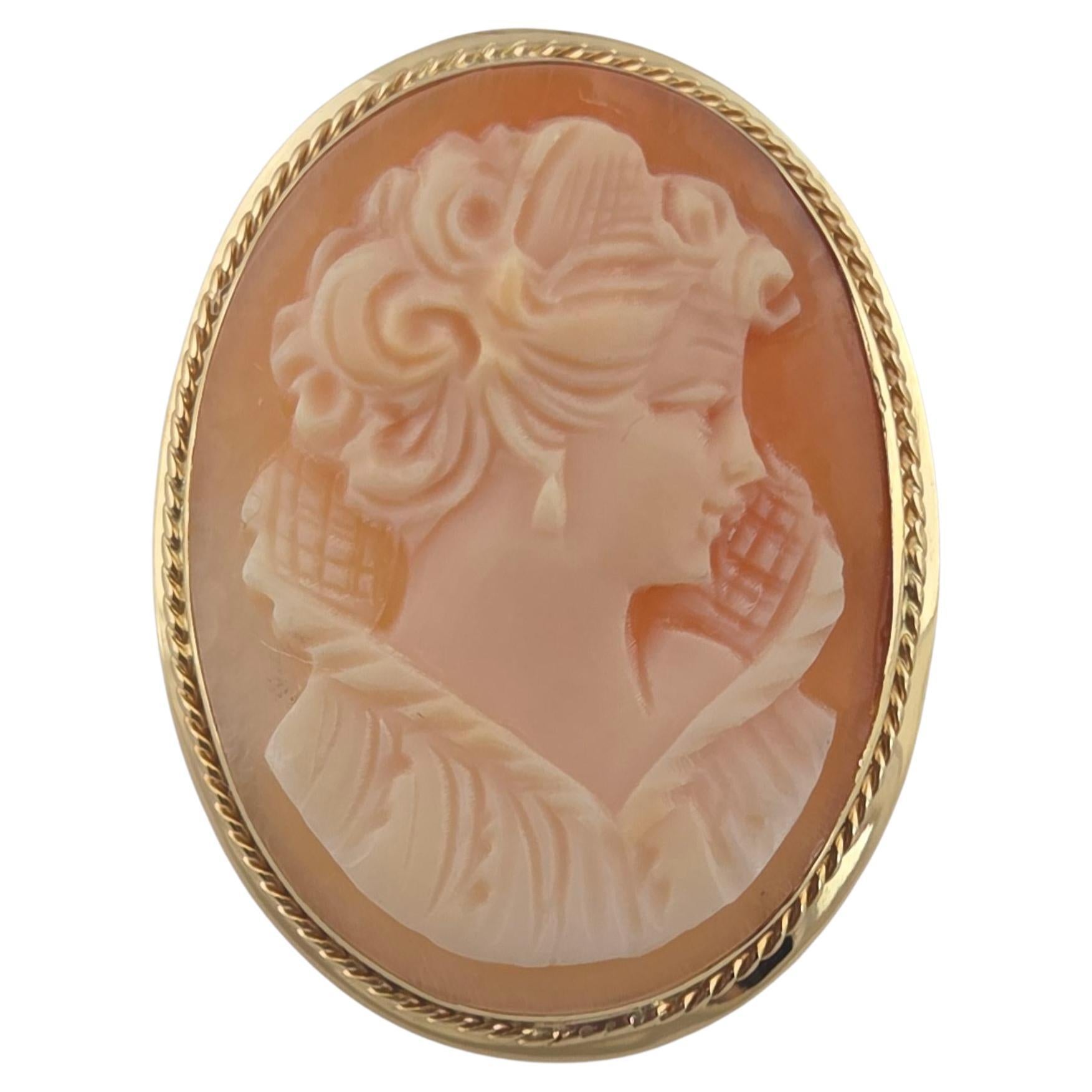 Pendentif/épingle en or jaune 14K avec camée #23787