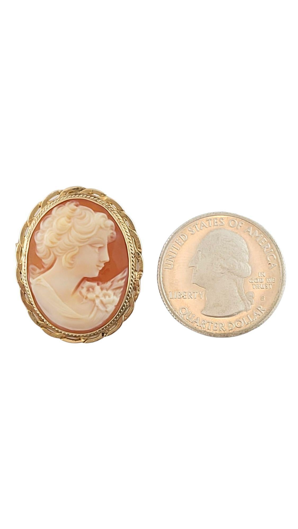 14K Yellow Gold Cameo Pin/Pendant #14567 For Sale 3