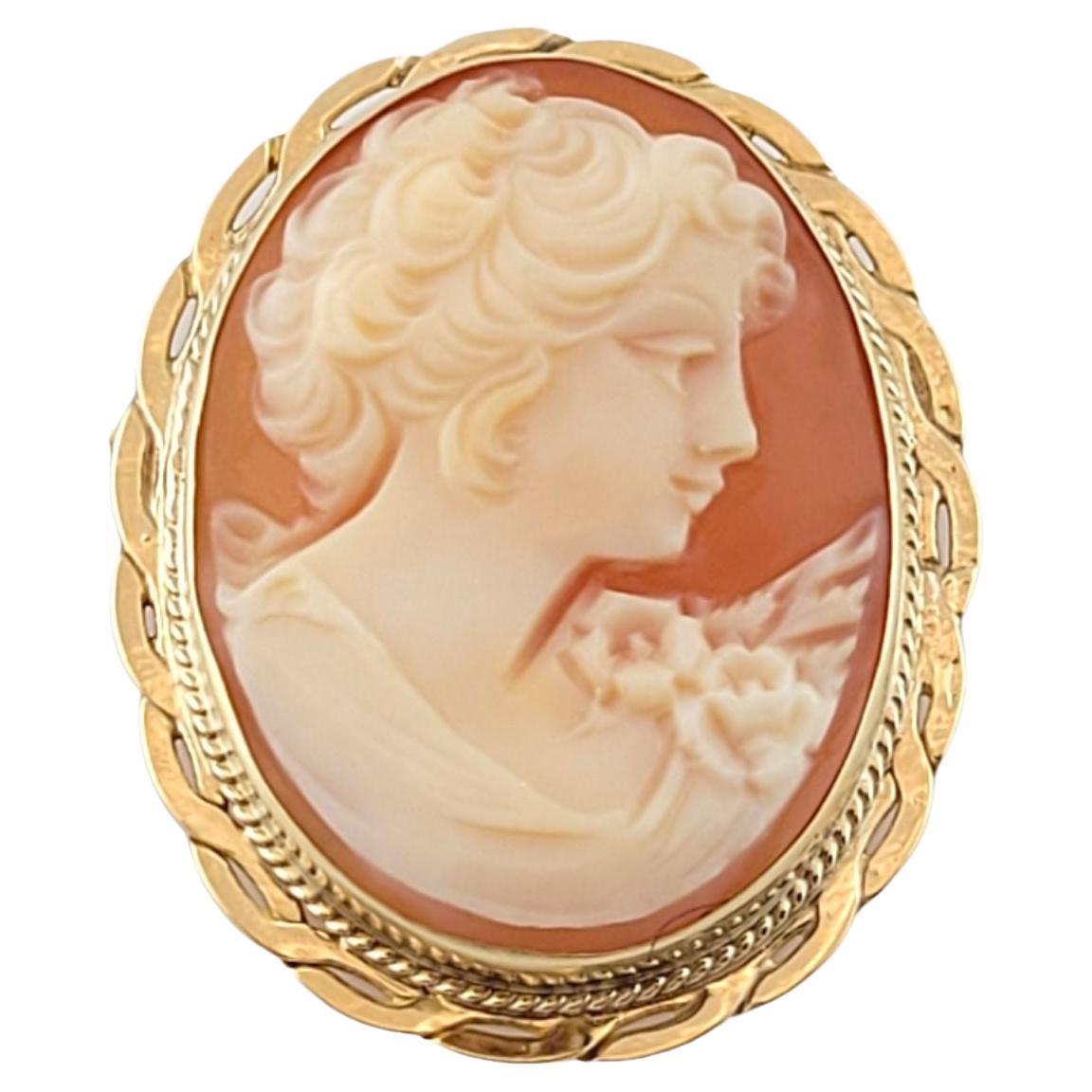 14K Yellow Gold Cameo Pin/Pendant #14567 For Sale