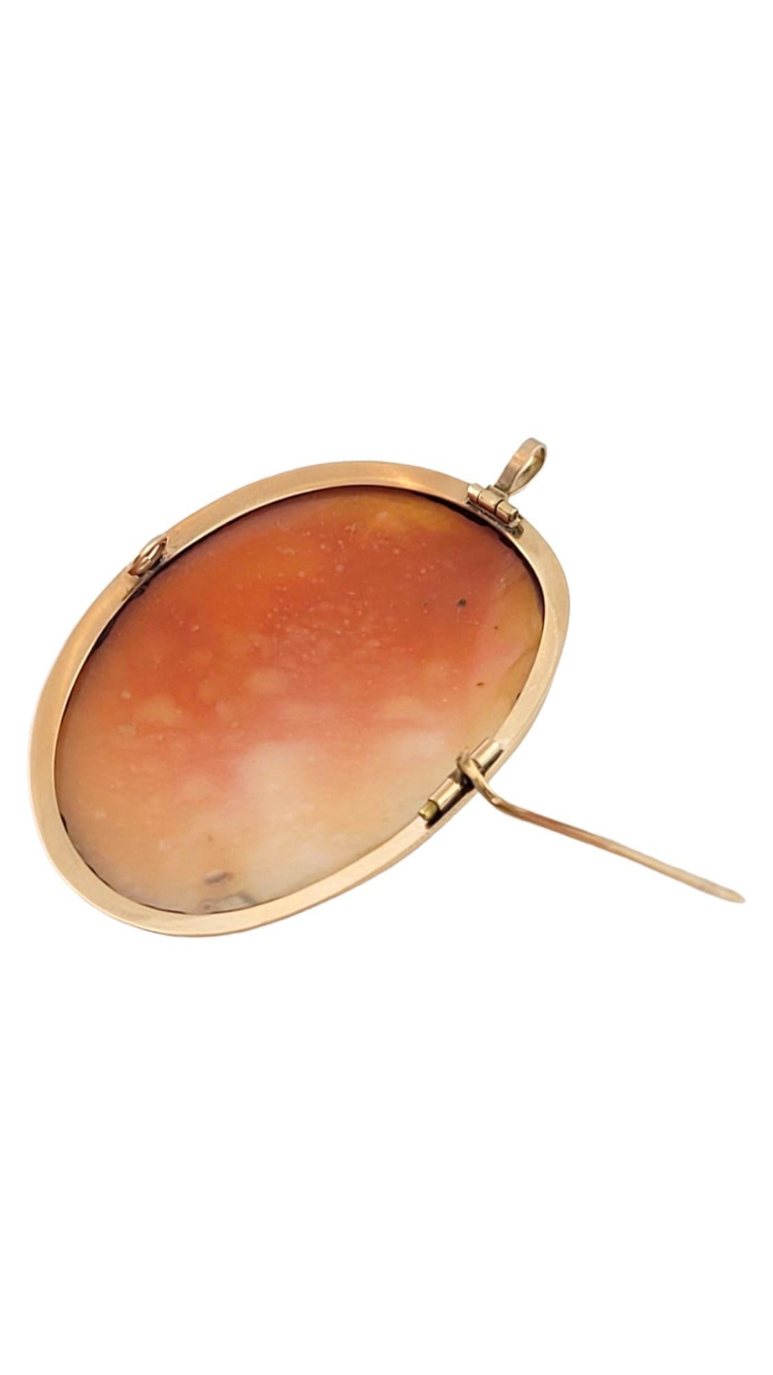 Women's 14K Yellow Gold Cameo Pin/Pendant #14568 For Sale
