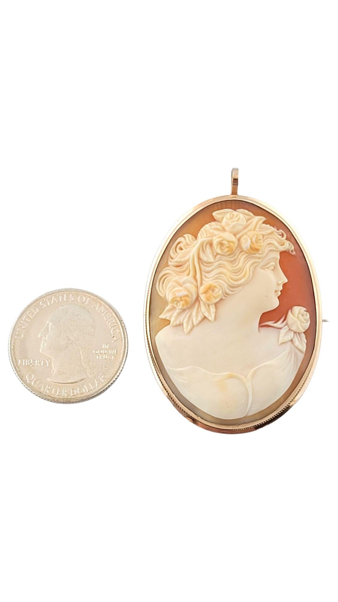 14K Yellow Gold Cameo Pin/Pendant #14568 For Sale 2
