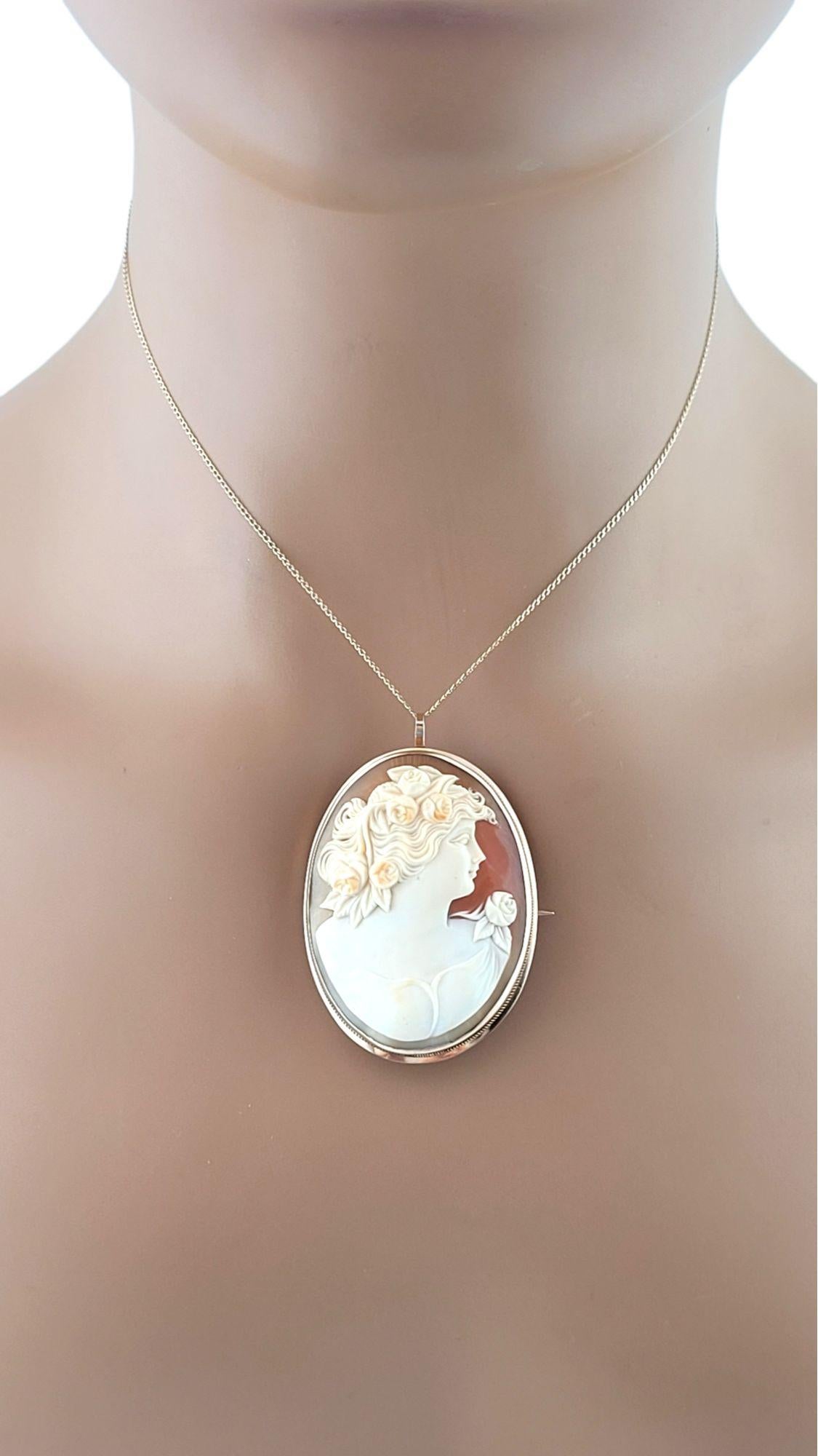 14K Yellow Gold Cameo Pin/Pendant #14568 For Sale 3