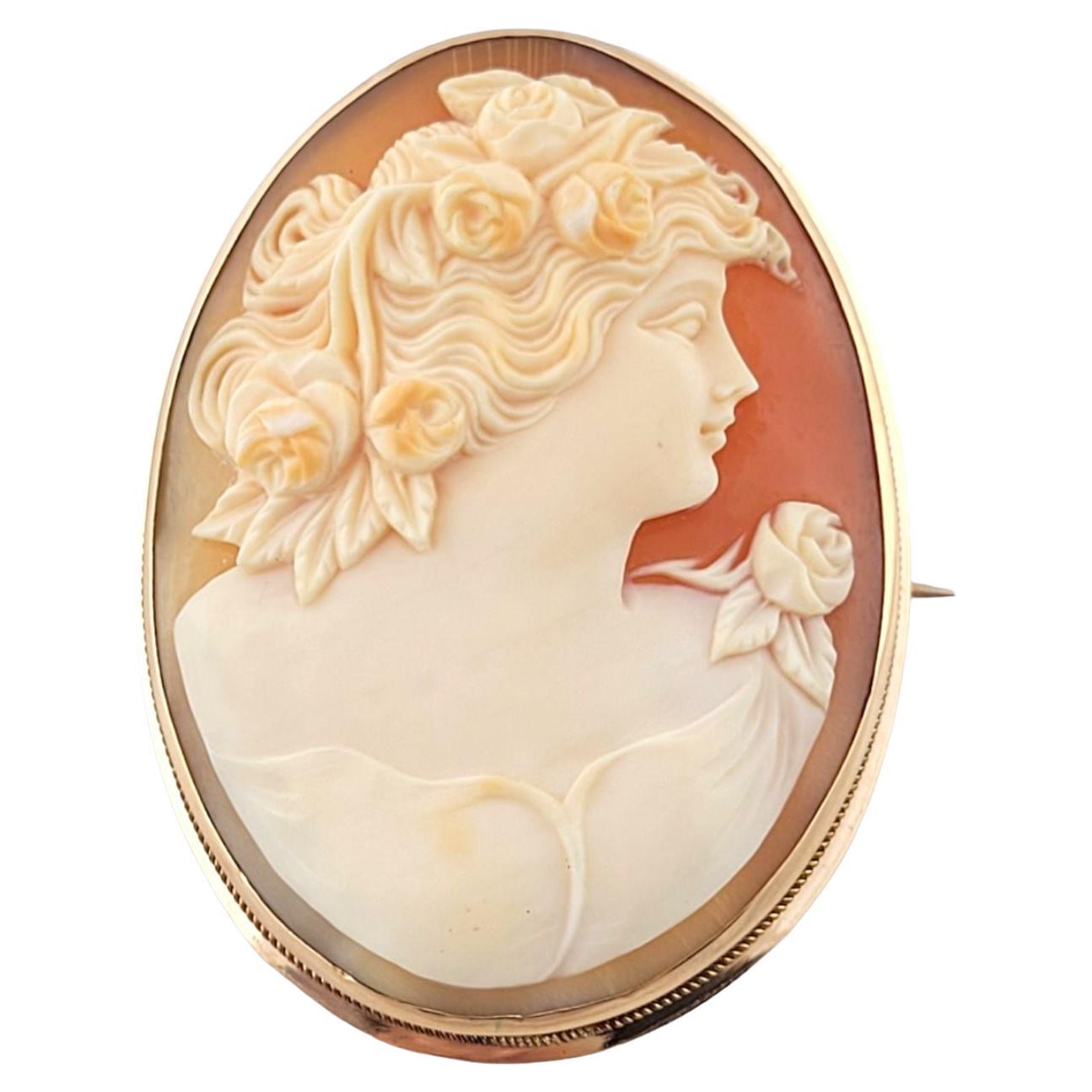 14K Yellow Gold Cameo Pin/Pendant #14568 For Sale
