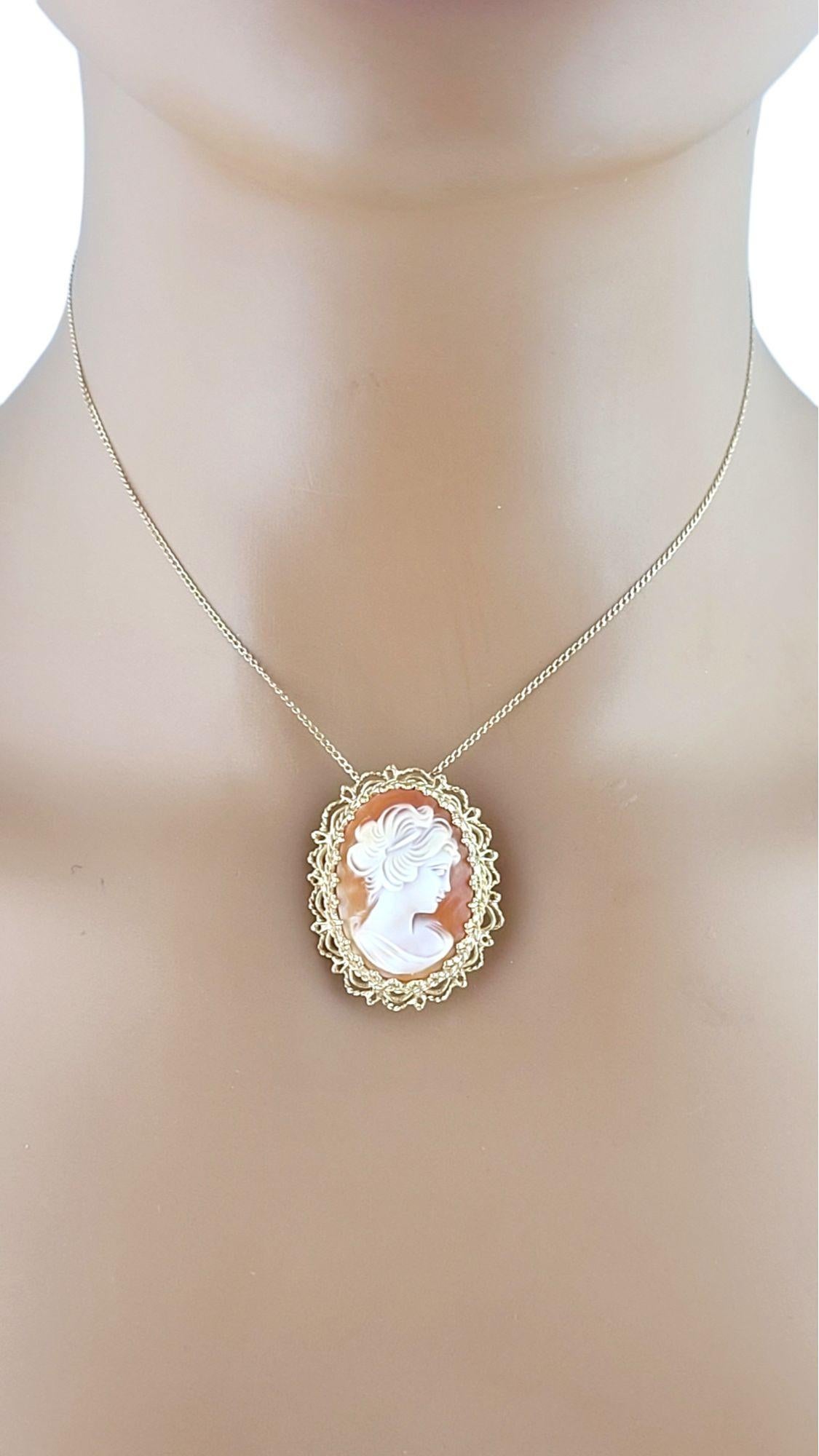 14K Yellow Gold Cameo Pin/Pendant #14667 For Sale 3