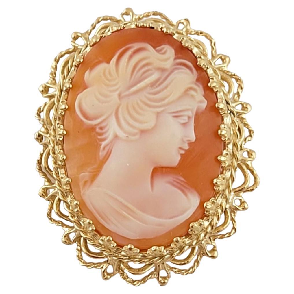 14K Yellow Gold Cameo Pin/Pendant #14667 For Sale
