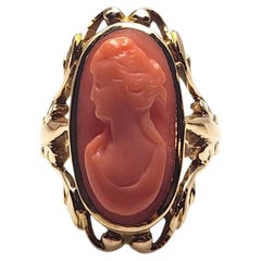 14K Yellow Gold Cameo Ring 4.75 #25772