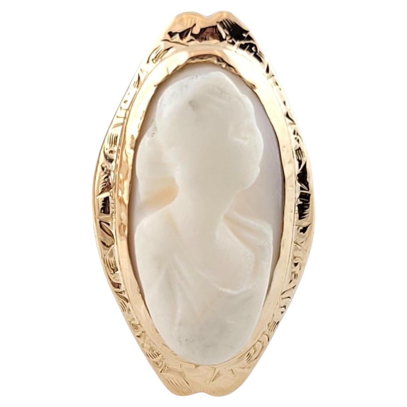 14K Yellow Gold Cameo Ring Size 3.75 #15874 For Sale