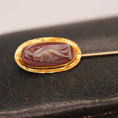 14K Yellow Gold Cameo Stick Pin