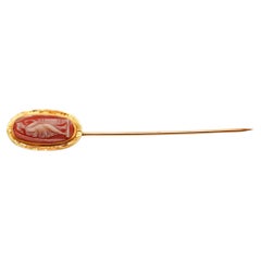 14K Yellow Gold Cameo Stick Pin