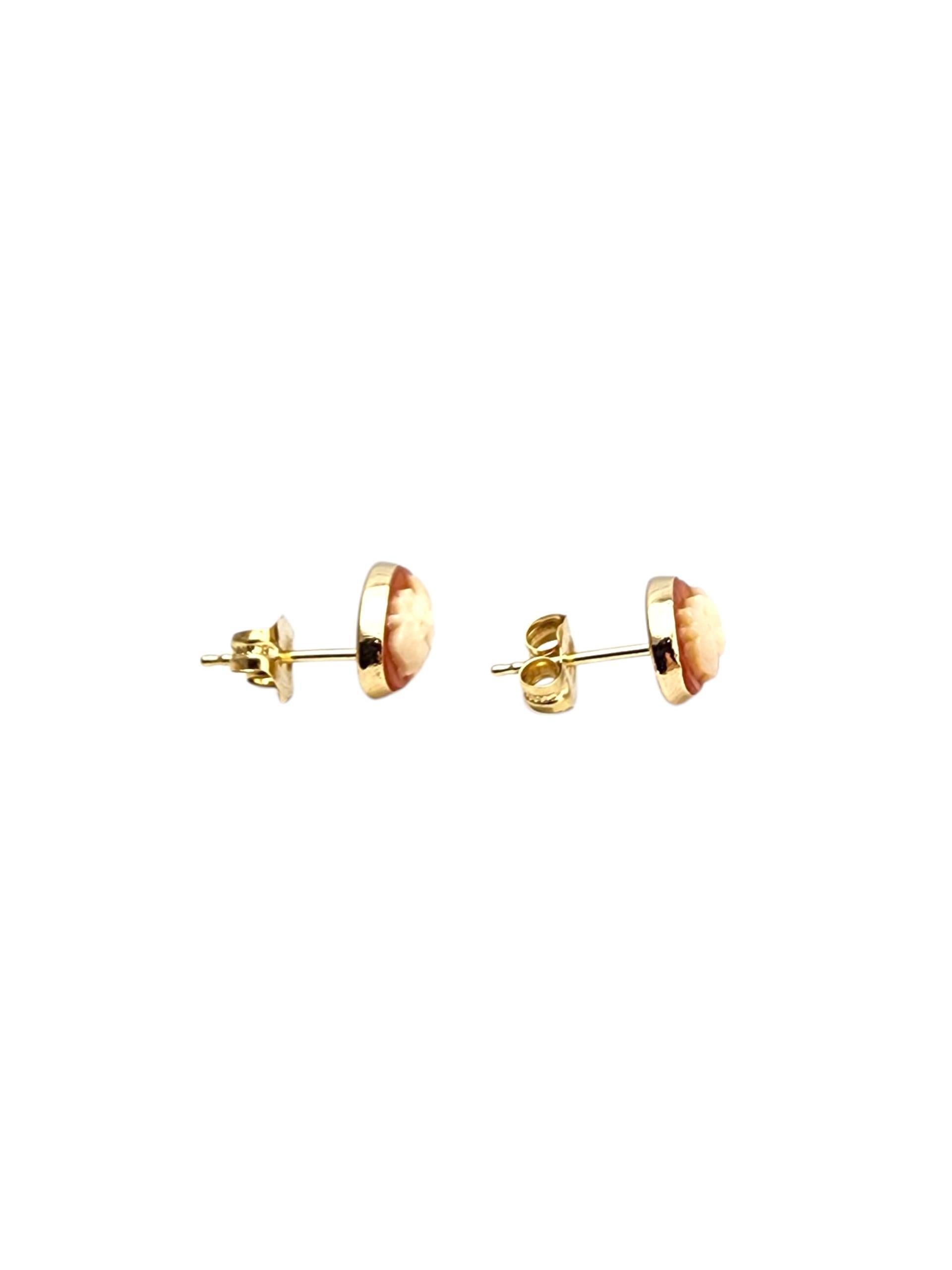 De las mujeres Pendientes de oro amarillo de 14 quilates con camafeo #22747 en venta