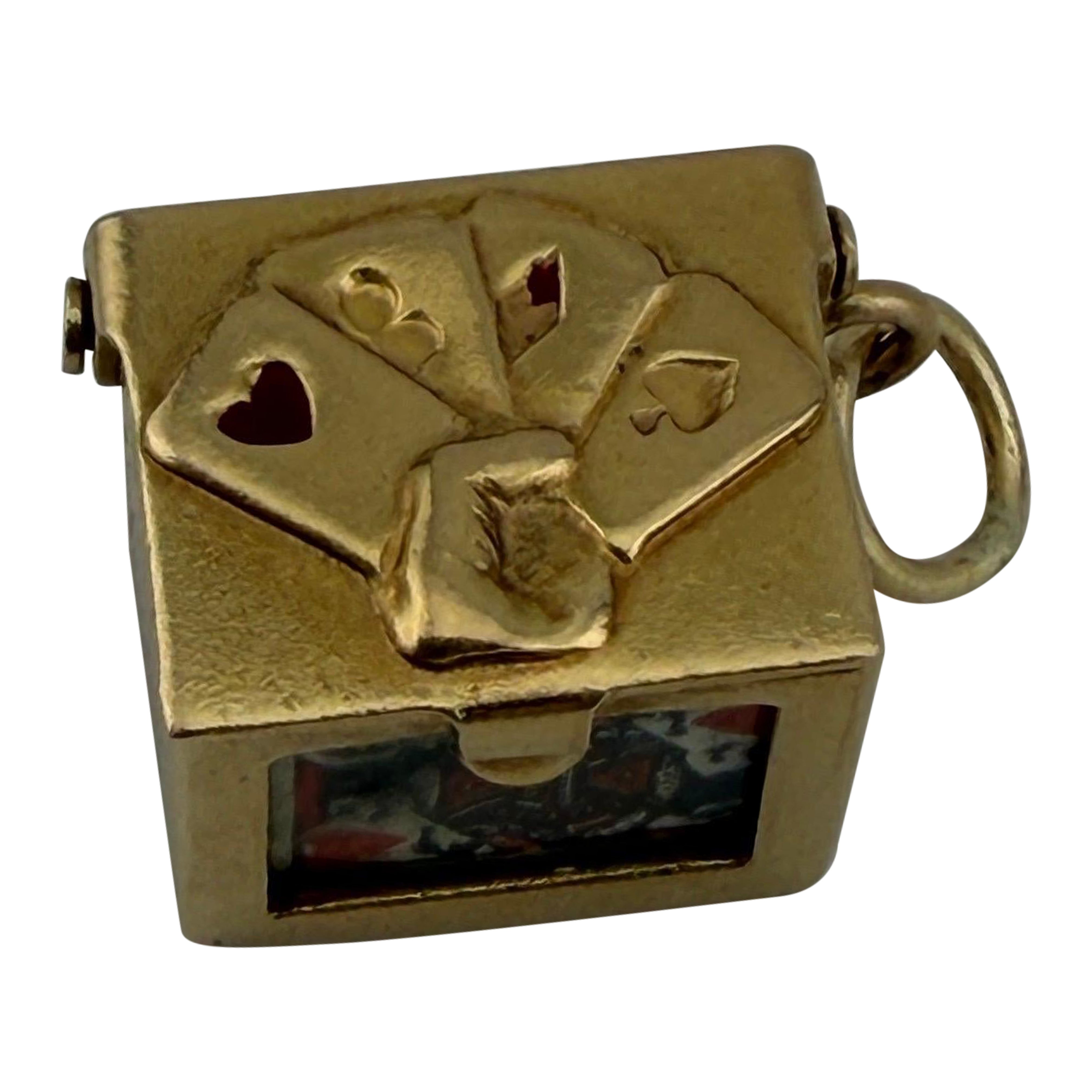 Ciondolo/Cartolina in oro giallo 14k