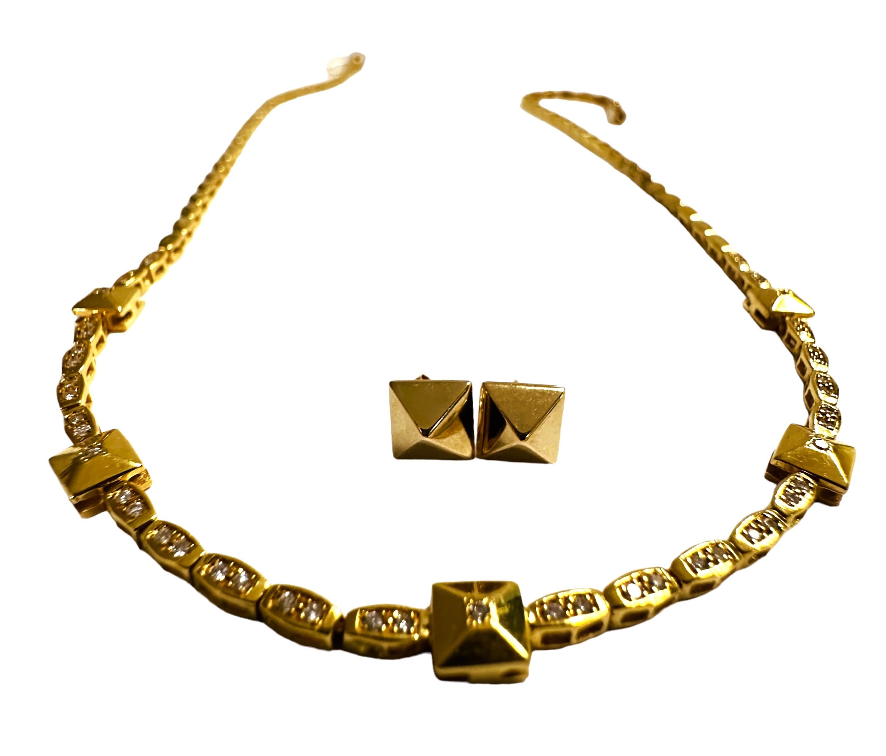 14k Yellow Gold Carla Rockstud Post Earrings For Sale 1