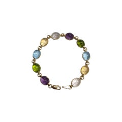 14K Yellow Gold Carved Scarab Bracelet