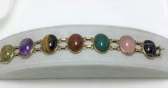 14 Karat Yellow Gold Carved Scarab Bracelet