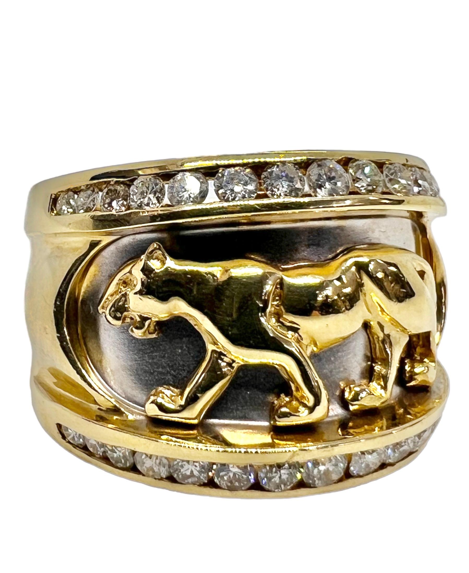 14K yellow gold ring with carved tiger and small round diamonds.

Sophia D by Joseph Dardashti LTD has been known worldwide for 35 years and are inspired by classic Art Deco design that merges with modern manufacturing techniques. 