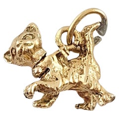 Antique 14K Yellow Gold Cat Charm #14859
