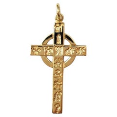 14K Yellow Gold Celtic Cross Pendant #17191