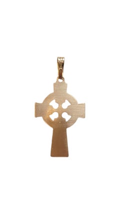 14K Yellow Gold Celtic Cross Pendant #18232