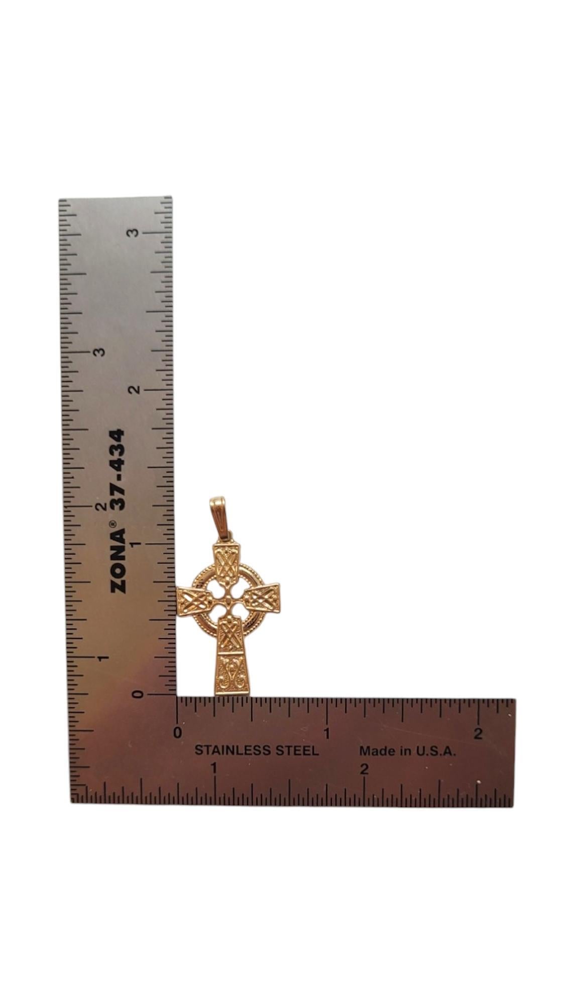 14K Yellow Gold Celtic Cross Pendant #18232 2
