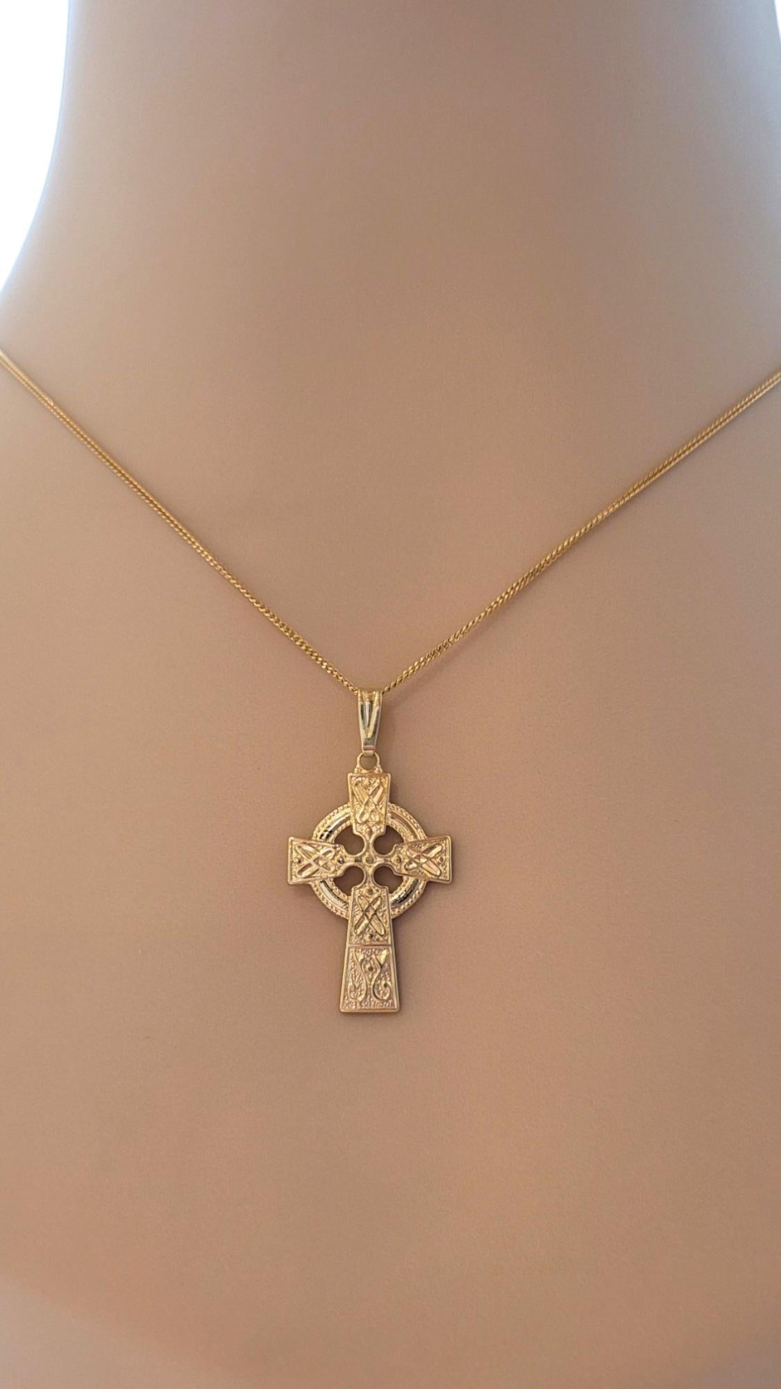 14K Yellow Gold Celtic Cross Pendant #18232 3