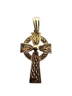 14K Yellow Gold Celtic Cross Pendant #22497