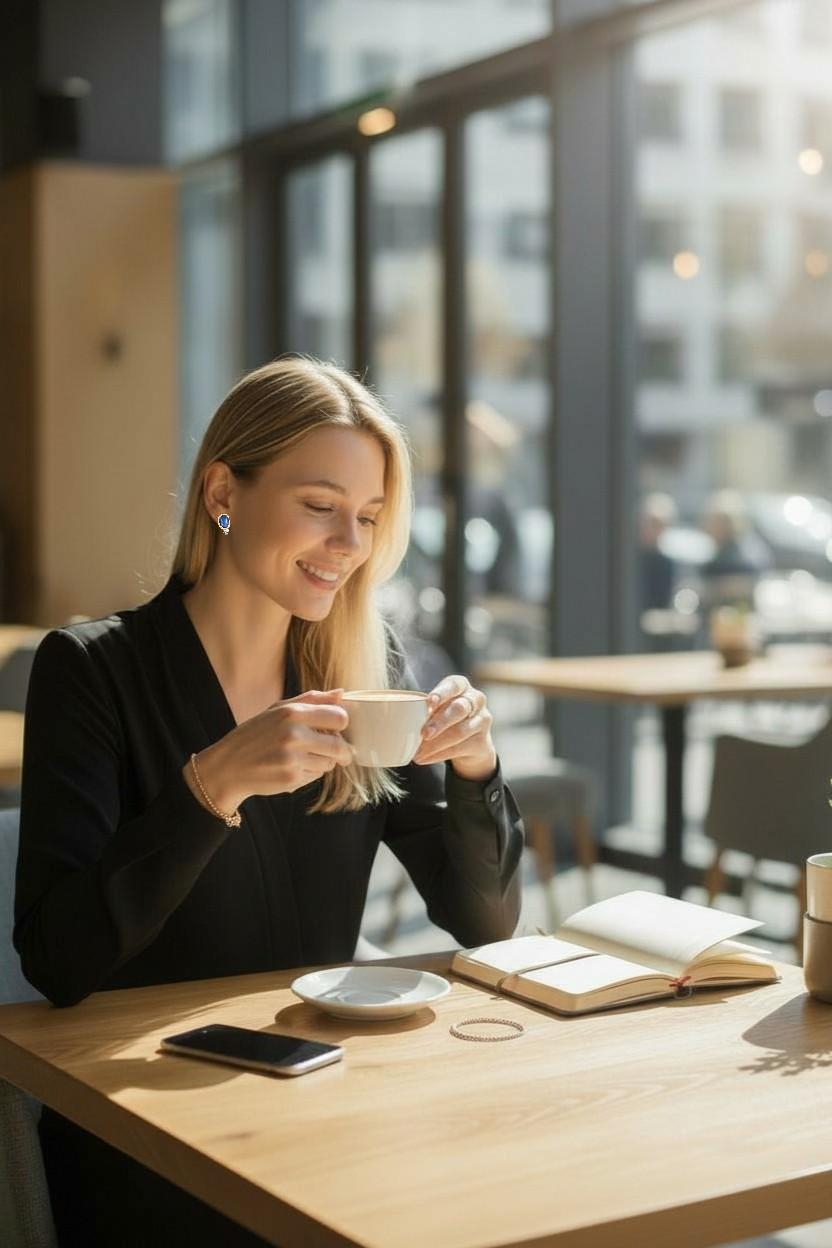 14K Yellow Gold Ceylon Cabochon Sapphire and Diamond Bezel-Set Stud Earrings in vendita 1