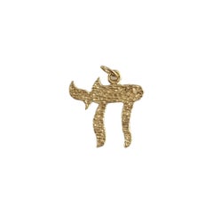 14K Yellow Gold Chai Charm #11729