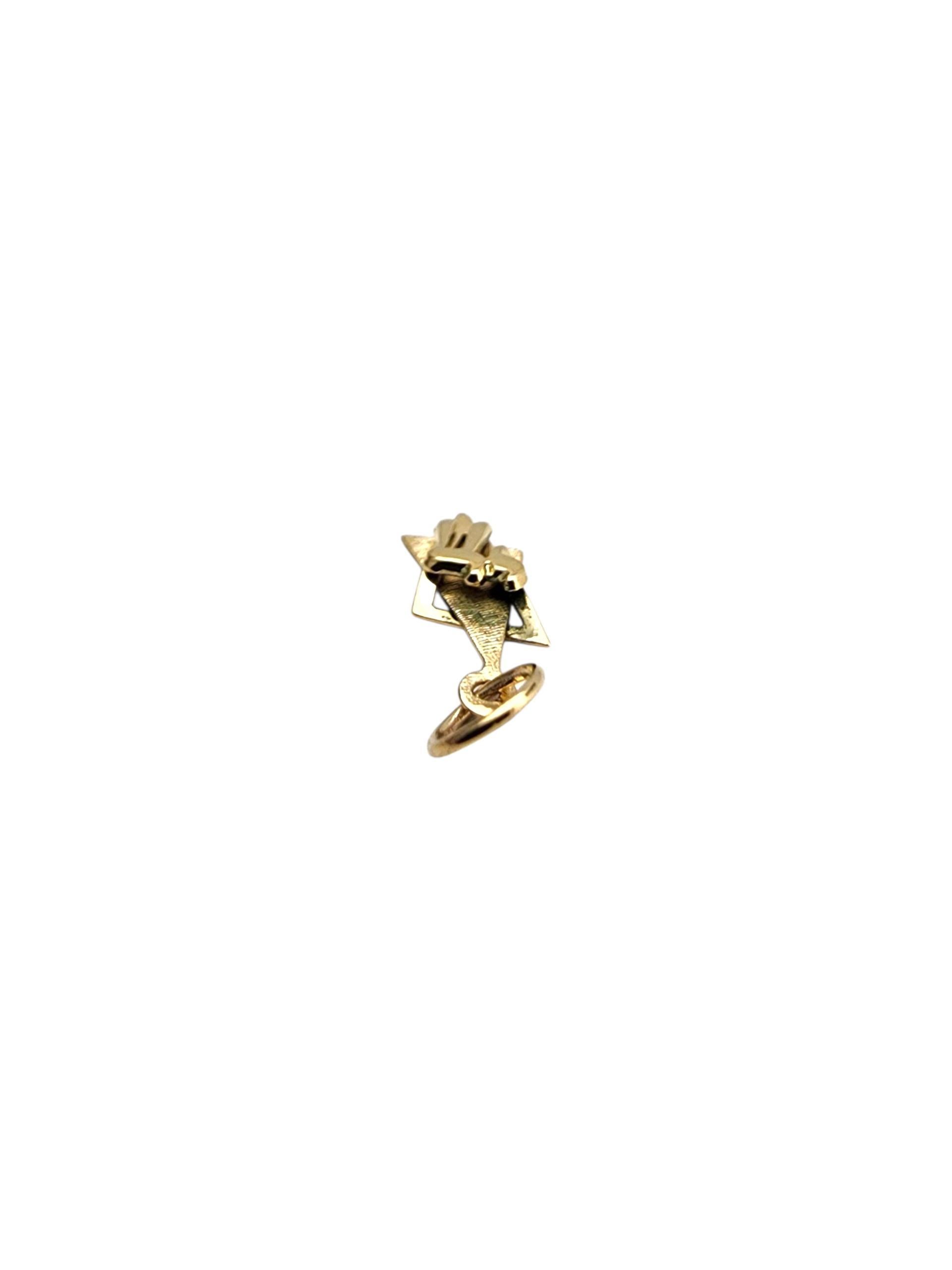 14K Yellow Gold Chai on Jewish Star Charm #22757 For Sale 3