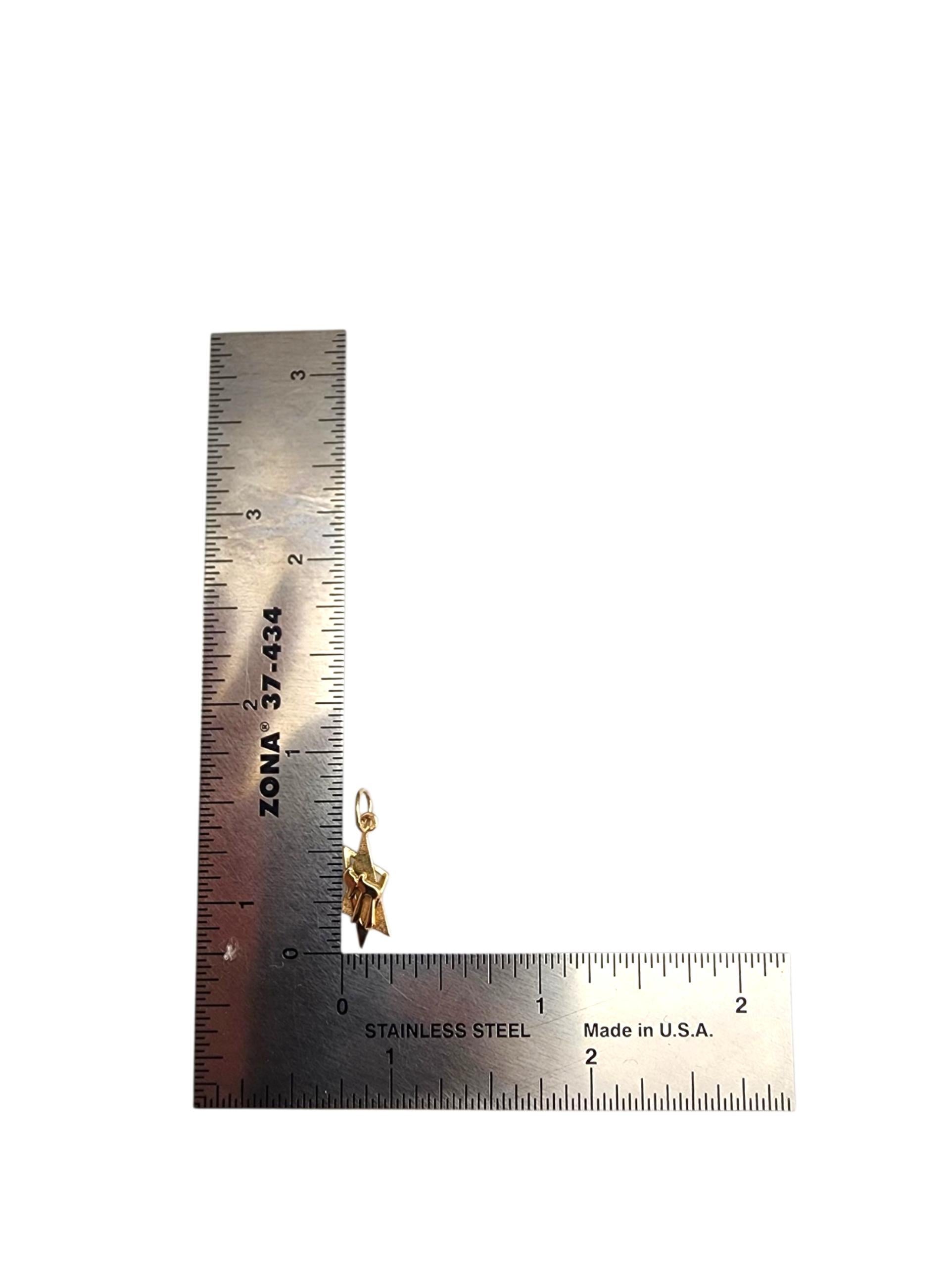 14K Yellow Gold Chai on Jewish Star Charm #22757 For Sale 5