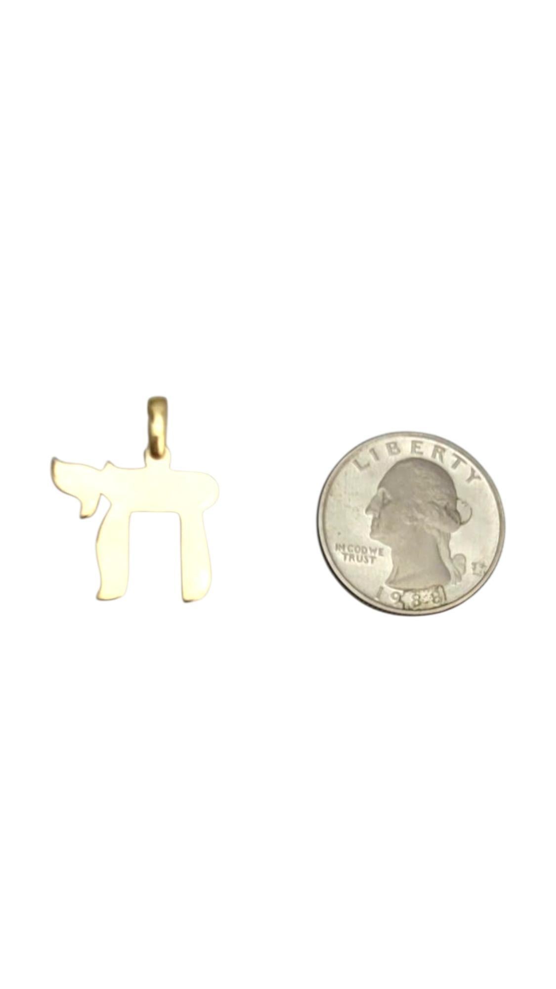 Women's 14K Yellow Gold Chai Pendant #21992 For Sale