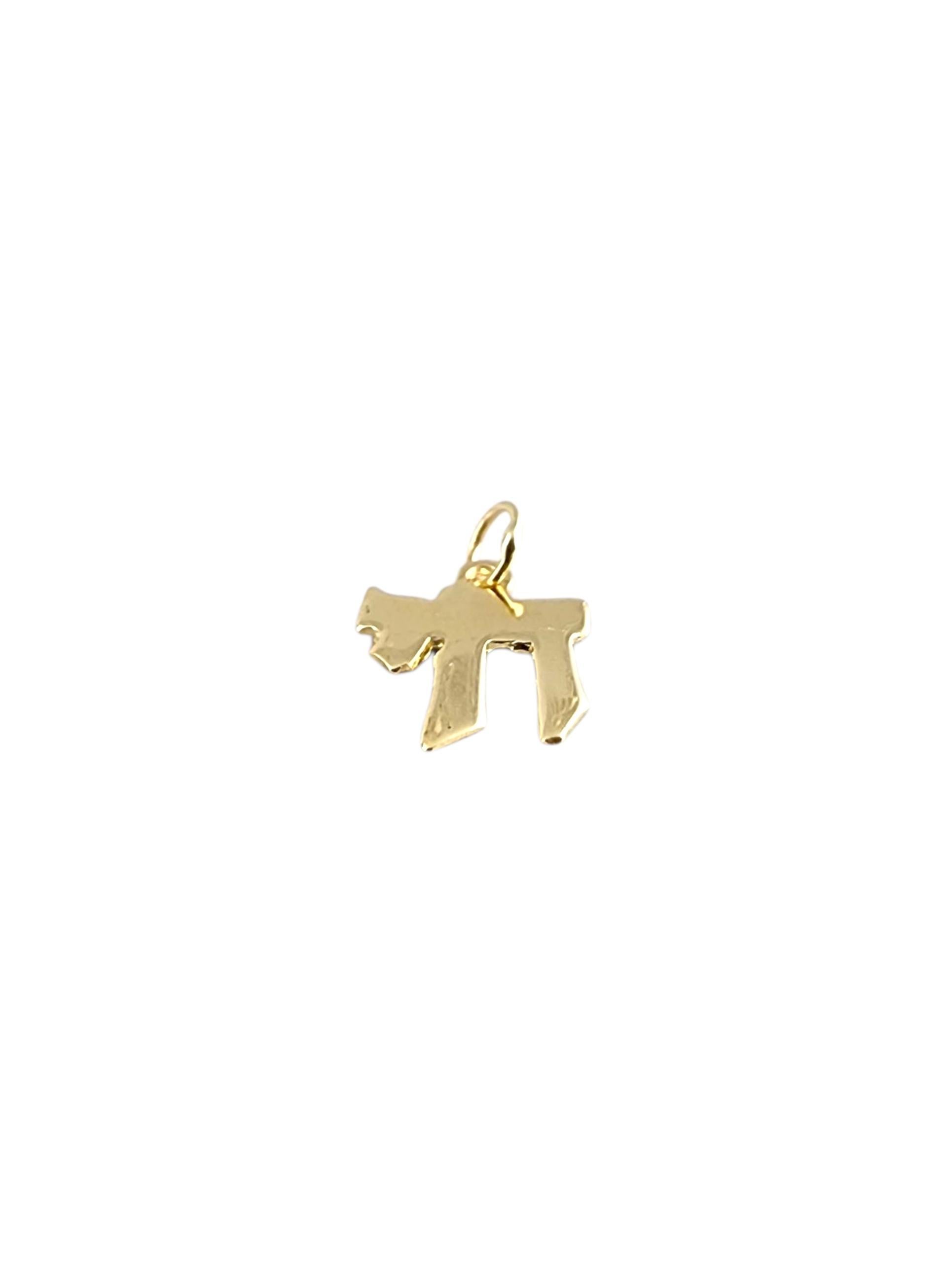Women's 14K Yellow Gold Chai Pendant #22506 For Sale