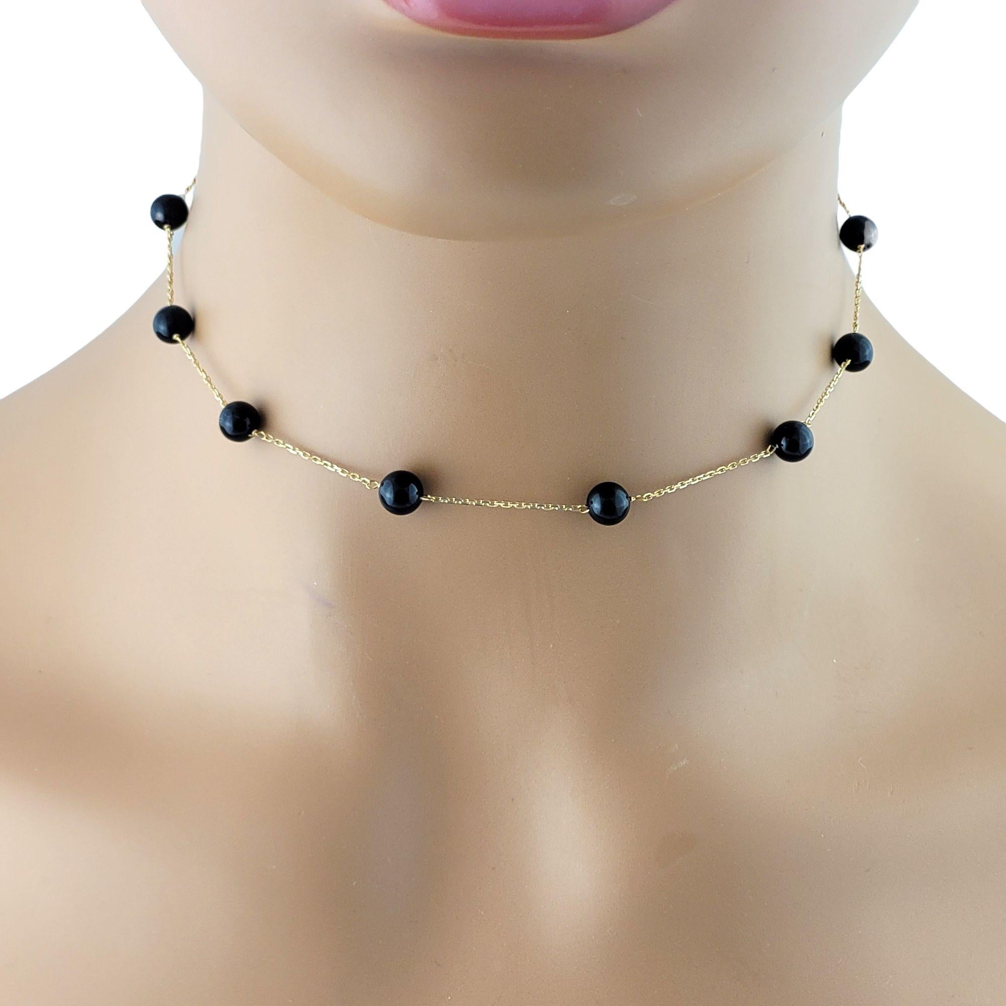 14k Yellow Gold Chain & Black Onyx Necklace In Good Condition For Sale In Washington Depot, CT