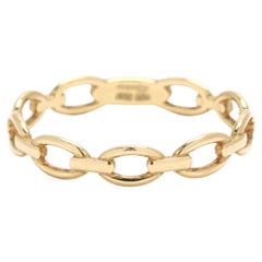 14k Yellow Gold Chain Link Band Ring, Ring Size 5.25