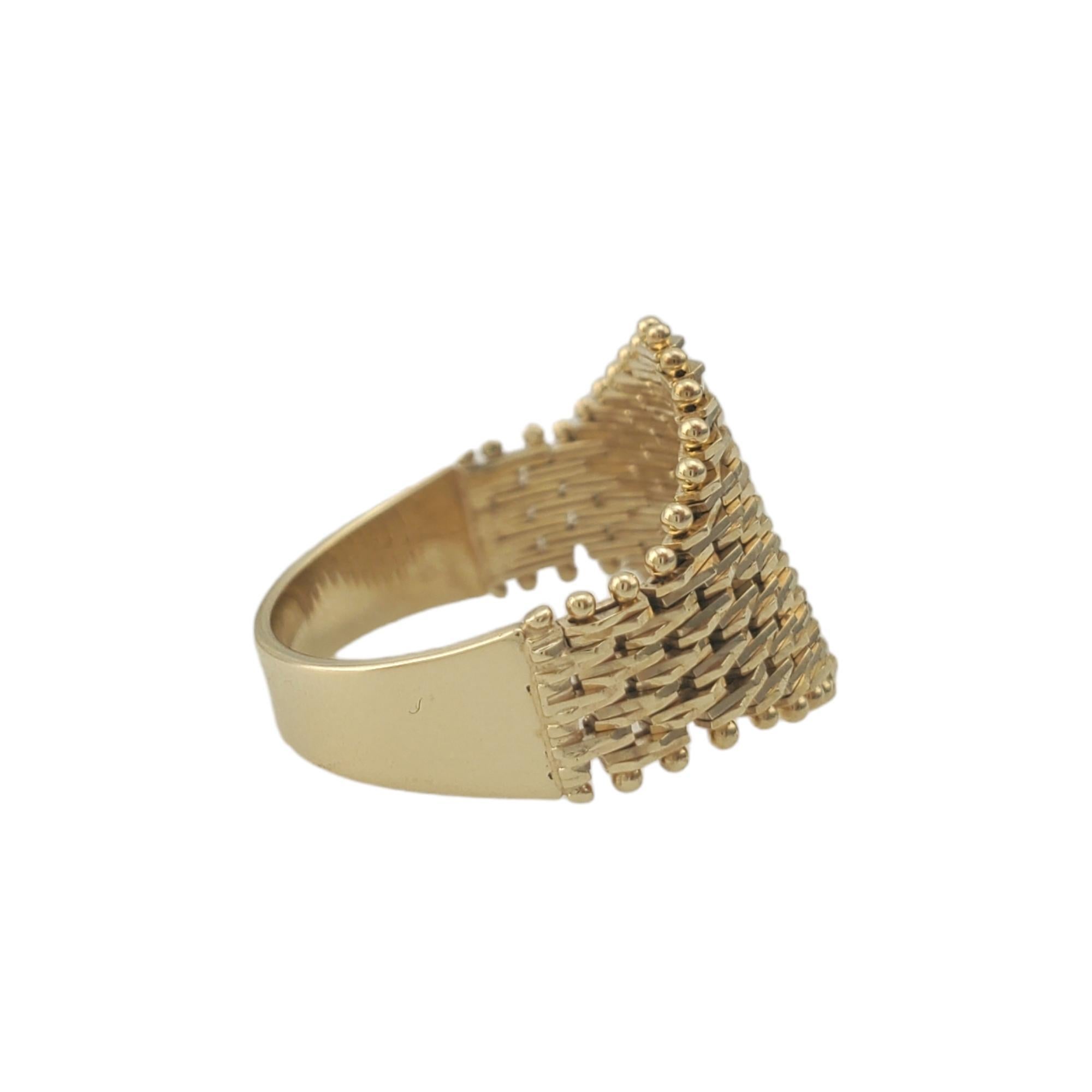 Women's 14K Yellow Gold Chain Mesh Basket Weave Ring #17795