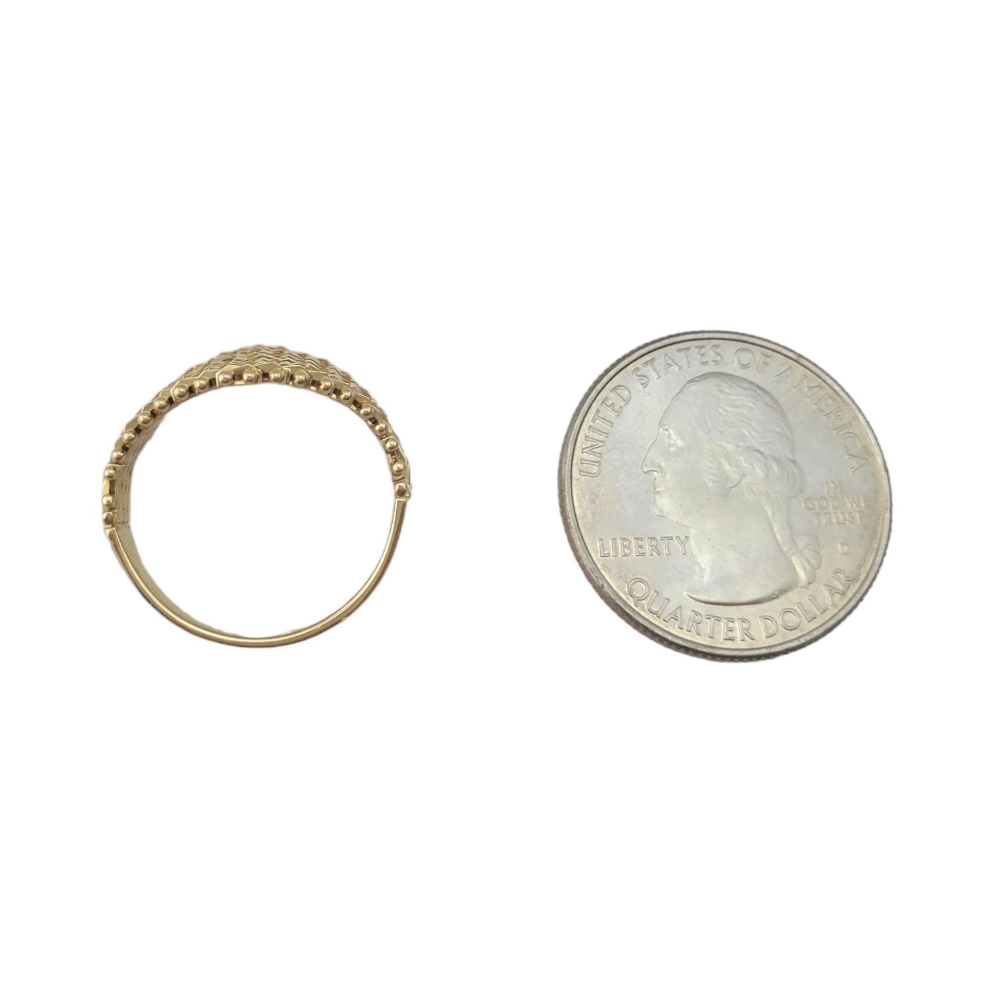 14K Yellow Gold Chain Mesh Basket Weave Ring #17795 2